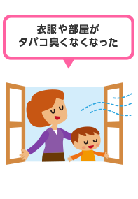 衣服や部屋がタバコ臭くなくなった